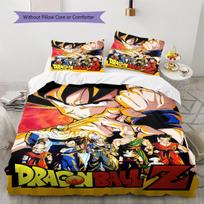 Son Goku Pattern Bedding,Quilt Set Quilt Cover Pillowcase Home Birthday Gift (1 * duvet cover + 2 * pillowcase, without core) 135x200cm
