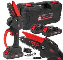 Mini akumuliatorinis pjūklas Red Technic 350W, su 2 akumuliatoriais ir įkrovikliu