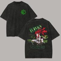 Summer Hot Sale Gachiakuta Washed Oversized T-Shirt Men's Anime Y2K Casual T-Shirt Beach O-Neck Fashion Loose Wash Clothes Hip Hop Short Sleeves L