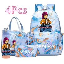 4 vnt./rinkinys K-Pop spausdintas kuprinė, rankinė, pieštukinė su 750 ml vandens buteliuku paaugliui berniukui, mergaitei mokyklos krepšys, didelės talpos knygų krepšys, vaikiška dovana Mochila