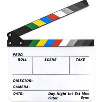 Akrilinis spalvotas filmavimo klapboardas baltas filmų lentelė 30x27 cm režisieriams, kino kūrėjams, fotografijai, vaizdo gamybai, filmavimo lenta