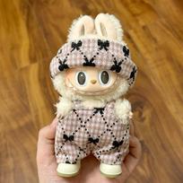 17cm Mini pliušinės lėlės drabužių rinkinio aksesuarai Korėjai Kpop Labubu Idol Sėdinčio vakarėlio V1 V2 Rudens vienasalis kepurės rinkinys Drabužiai no doll shoes