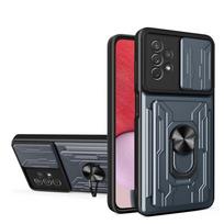 Stumdomos kameros smūgiams atsparus šarvų dėklas, skirtas Samsung Galaxy A53 A73 A33 A13 A12 S21 S22 Redmi Note 11 10C iPhone 13 12 11 Pro Max kortelės laikiklio stovo dangtelis Samsung Galaxy A13 4G rožinio aukso spalvos