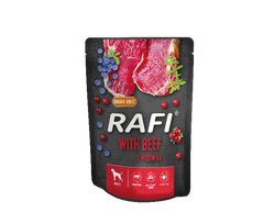 Rafi su jautiena šunims - paketėlis 300g (juoda pakuotė)