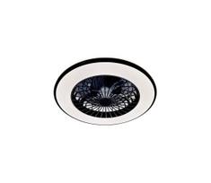 LED reguliuojamas lubinis šviestuvas su ventiliatoriumi VENTELUX LED/48W/230V juodas + su nuotolinio valdymo pultu