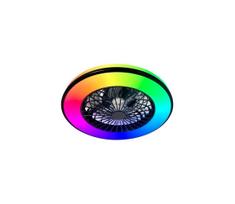 LED RGBW reguliuojamas lubinis šviestuvas su ventiliatoriumi VENTELUX LED/48W/230V juodas + nuotolinis pultas