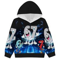 66003 Kids Boys Girls Steal a Brainrot 67 Printed Casual Hooded Sweatshirt Long Sleeves Hoodie 110cm