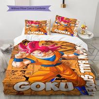 Son Goku Rašto Patalynė, Antklodės Komplektas Antklodės Užvalkalas Pagalvės Užvalkalas Namų Gimtadienio Dovana (1 * užvalkalas antklodei + 2 * užvalkalai pagalvėms, be užpildo) 135x200cm