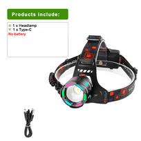 Galingas LED priekinis žibintas 20000000LM Galingas priekinis žibintas Didelis atstumas 4000M Įkraunama lempa su fluorescencine šviesa Lauko žvejybai A-No battery
