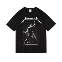 Vyriški marškinėliai Streetwear Sunkiojo metalo grupė Metallica Dydeli marškinėliai Vyrams Madingi trumpomis rankovėmis Medvilniniai Aukštos kokybės Laisvi Atsipalaidavę Moteriški Vyriški drabužiai 4XL