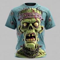 Vyriški optinė iliuzija zombiai 3D spaudinys trumpomis rankovėmis marškinėliai apvalia apykakle marškinėliai siaubo vakarėlis gatvės šventė moteriški drabužiai XXS