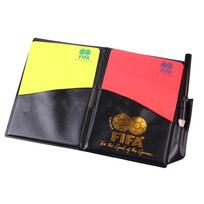 Sports Football Referee Red Yellow Cards With Leather Case Pen Practical Referee Tools Competition Equipment as shown in the picture#1