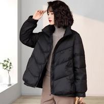 Pūkinė striukė Moteriški rūbai Balta Duck Down Winter Short Style Plus Size Moteriška M juoda