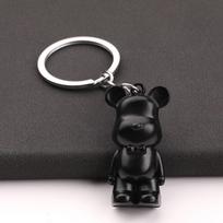 Madingas 3D lokio modelio raktų pakabukas Unisex 4 spalvos Metalinis apvalus sagties pakabukas Rankinės Raktų Kabinimo Dekoracija Poros Dovana Kasdienis raktų laikiklis juoda
