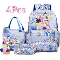 4 vnt./rinkinys K-Pop spausdintas kuprinė Rankinė Pieštukinė su 750 ml vandens buteliuku Paaugliui Berniukui Mergaitei Mokyklinė Kuprinė Studentui Didelės Talpos Kuprinė Mochila