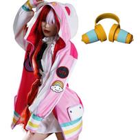 Japonijos Anime Cosplay Kostiumų Filmas Raudona Uta Siuvinėjimas Paltas Gbužutis Sijonas Perukas Galvos apdangalai Netikros ausinės Kalėdų Naujųjų Metų dovana L-(Full set+wig)