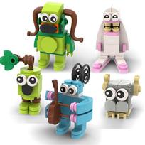 MOC Nauja Versija Mano Dainuojantys Dainų Monstrai Choras Statybiniai Blokeliai Mielos Brickheadz Figūrėlės Plytos Žaislas Vaikų Gimtadienio Dovanos