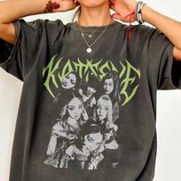 Retro Vintage KATSEYE Gnarly Marškinėliai Unisex Vyrams Moterims Vintage Per dideli Marškinėliai Medvilniniai Gatvės apranga Laisvi Trumpomis rankovėmis Viršutiniai Marškinėliai 4XL