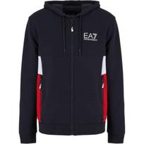 Emporio Armani EA7 Raidžių Spaudinys Spalvų Bloko Užtrauktuku Užsegamas Gobtuvu Striukė Vyriškos striukės Juoda 3DPM15-PJLIZ-1578 L black