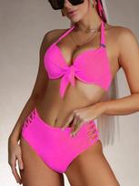 Vienspalvis maudymosi kostiumėlis su aukštu juosmeniu, kietu kietu krepšiu, bikini iš plieno Tutor S raudona