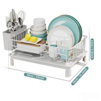 Space Saving Dish Drying Rack Kitchen Countertop Organizer Automatic Drying Plate Storage Shelf for Home