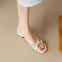 Women's Sandals For Office Work Ladies Shoes No Heel Sabot Flat Rubber Roman Style On Offer And Premium Designer Low Price 39