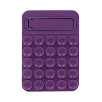 Sulankstomas silikoninis veidrodėlis telefono laikiklis; Lipnus priedas išmaniesiems telefonams asmenukėms ir vaizdo įrašams violetinė
