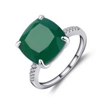 Gb 9 ,66 ct natūralaus žalio agato brangakmenio sužadėtuvių žiedai 925 sterlingų sidabro žiedas nuo gimimo akmenų puikūs papuošalai moterims 10