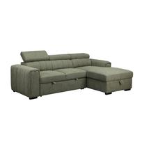 Kampinė sofa-lova ODELIA RC, šviesiai žalia