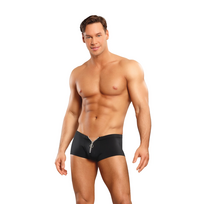 Male Power x Boneyard Duo Zipper Shorts with Red Support Ring L/XL Black