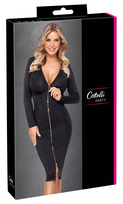 Cottelli PARTY Black Zip Dress L - Elegant Long-Sleeve Knee-Length Design