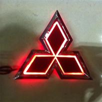 5D Automobilio LED Priekinės Grotelės Galinis Logotipo Emblemos Lipdukas Šviesa Mitsubishi ASX Ralliart Outlander Lancer Pajero Eclipse Galant mėlyna