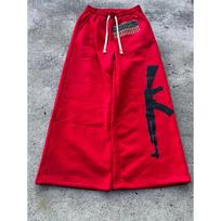 Men's Pants Gothic Hip-hop Gun Print Fashionable Couple Casual Loose Elastic Waist Pants Simple Wide Leg Pants S