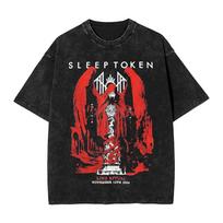 Sleep Heavy Band Žetonai Vyriški Marškinėliai Skalbti Per dideli Y2k Vintažiniai Marškinėliai Trumpomis Rankovėmis Marškinėliai 100% Medvilnė Gimtadienio Dovana Moteriški Vyriški Drabužiai L