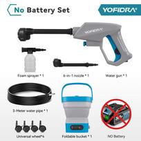 YOFIDRA 100BAR elektrinis aukšto slėgio ploviklis su sulankstomu 15L bakeliu, automobilio plovimui, sodo vandens purškimo pistoletas, skirtas Makita 18V akumuliatoriui 1 Battery Set