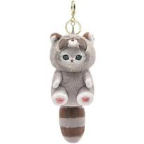Kawaii Raktų pakabukas Pakabukas Animacinis Mofusand Rykliukas Katė Kryžmai apsirengusi lėlė Kuprinės Dekoracija Žaislai pilka spalva