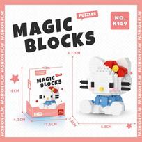 Sanrio Hello Kitty statybiniai kaladėlės Pochacco Cinnamoroll Kuromi surinktas 3D modelis My Melody Pom Pom vaikiškos mini kaladėlės figūrėlės žaislai no Box