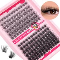 Vieno kuokštelio D kreivio plaukelių dirbtinių blakstienų rinkinys 10-18mm DIY segmentinis priauginimas storos blakstienos