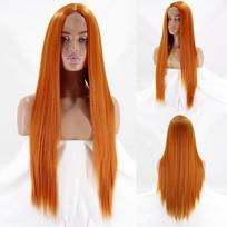 XINRAN Wine Red Ilgi Tiesūs Plaukai Vidurinė Perukas Cosplay Natūralus Sintetinis Karščiui atsparus Pluoštas Blondinė Juoda Rožinė Moterys Daily Fake 30inches