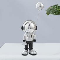 Kūrybinga astronautų statulėlė, kosmonautų figūrėlės, dervos medžiaga, meno dirbiniai namams, stalui, verandai, biurui Planet Silver