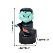 Car Bobble Dashboard Halloween Solar-Powered Vampire Shaking Head Doll Decorative Interior Accessories For Men Women Driver juoda