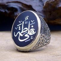 Huitan Arabiško stiliaus vyriški žiedai su arabiškos kaligrafijos raštu Asmenybė Vyriškas piršto žiedas Šventė Etninis Antikvarinio sidabro spalva 8