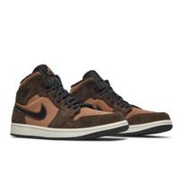 Air Jordan 1 Mid SE Dark Chocolate vidutinio aukščio vyriški retro sportbačiai DC7294-200 EU 42.5 ruda/šokoladas