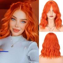 MISS WIG 14 colių Cosplay perukai, sintetiniai banginiai Bob perukai su kirpčiukais, natūralaus plaukų augimo rausvos spalvos perukai moterims China