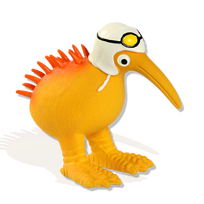 KIWI WALKER švilpiantis, lateksinis, oranžinis, one size žaislas, 1 vnt.