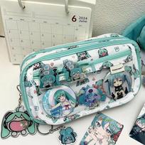 Hatsune Miku Pieštukinė Kanceliarinių prekių krepšys Studentams Didelės talpos Daugiasluoksnė Kanceliarinių prekių dėklas Piniginė Kosmetikos krepšys Reikmenys