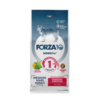 FORZA10 Monodiet Sensitive Digestion Medium /Maxi Adult su žuvimi, šunims sausas pašaras, 10 kg