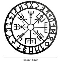 28cm Metal Wall Art Metal Viking Decor Norse Mythology Symbols Interior Decoration Beautiful Beauty Wall Decor for Home Office