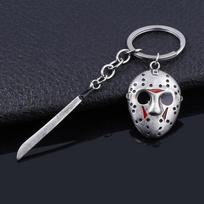Siaubo filmo raktų pakabukas Jasono ledo ritulio kaukė peilis Metalinis raktų pakabukas vaikams Helovino papuošalas dovana
