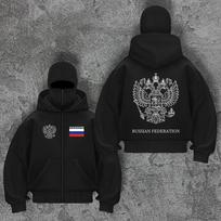 Fashionable and Versatile Men's and Women's Hooded Cardigan, Black Zipper Jacket, Sweatshirt, Printed Trendy Loose Letter Top S